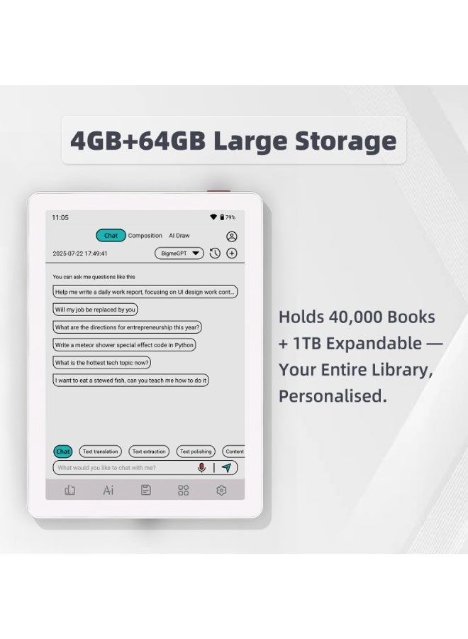 Bigme B6 6'' color ebook reader with Andriod 14OS 4+64GB storage eye-friendly epaper screen - Image 5